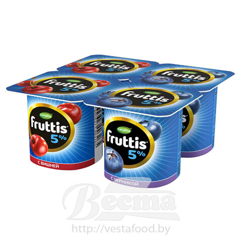 Fruttis Creamy dainty 5% Cherry\Blueberry yoghurt product 115g
