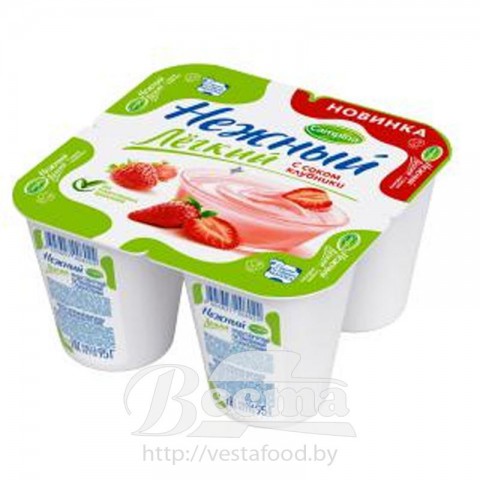 Nezhny Light with strawberry juice 0,1% 95g yoghurt product pasteurized