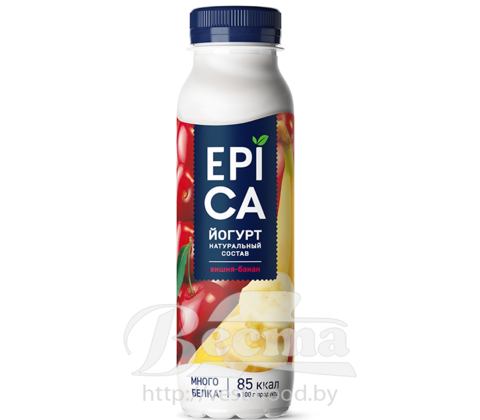 Йогурт питьевой с вишней и бананом "EPICA", м.д.ж.2,5%, 260г