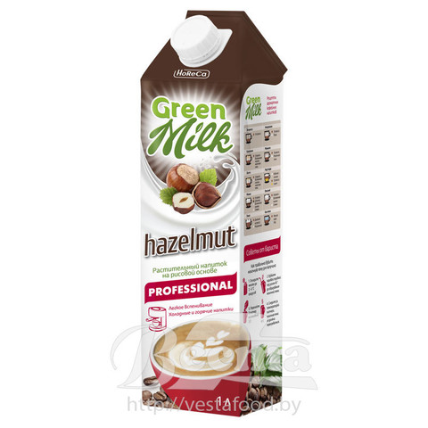 Напиток безалкогольный из фундука на рисовой основе, т.м. "Green Milk Professional", 1л