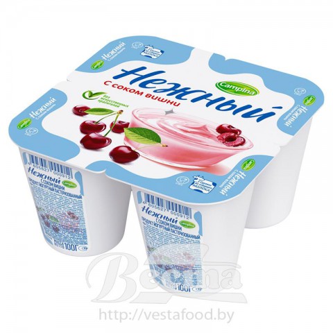 Nezhny with Cherry juice 1,2%  100g yoghurt product