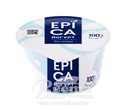 Йогурт "EPICA ", натуральный без сахара, мдж 6,0%,130г,1/12