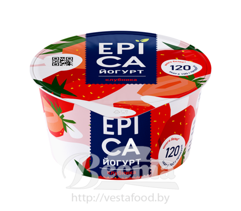 Йогурт "ЕPICA" с клубникой, м.ж.д 4,8%, 130г, 1/12