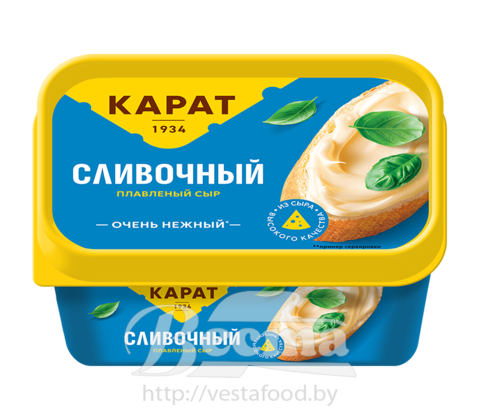 Сыр плавленый сливочный "Карат", мдж 45%, п/кор, 400г
