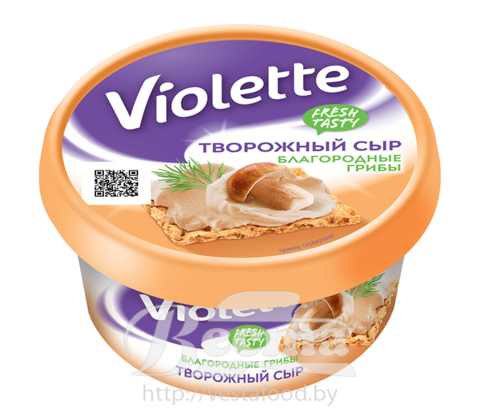 Сыр творожный "Виолетта"  "Благородные грибы",мдж 70% п/ст.,140г