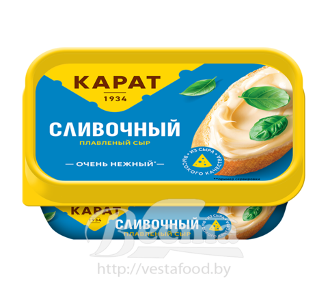 Сыр плавленый сливочный "Карат", мдж 45%, п/кор, 200г