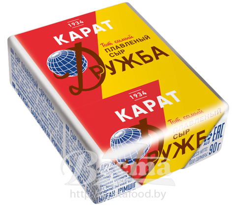 Сыр плавленый "Дружба", фольга, мдж 45%, 90г