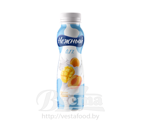 Напиток йогуртный стерилизованный с соком  Абрикоса и Манго Нежный 0,1%, 285г 