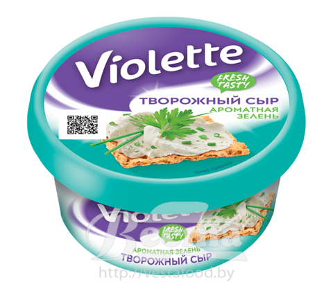 Сыр творожный "Виолетта" с зеленью, м.д.ж.70%, 140г