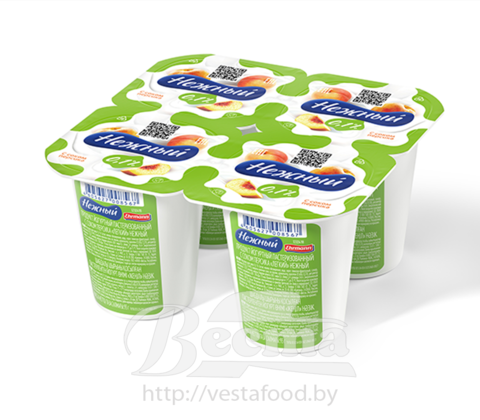 Нежный Легкий  с соком персика 0,1% 95г продукт йогуртный пастеризованный